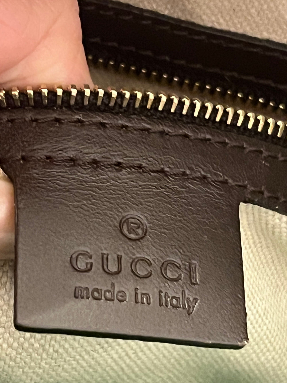 Pre Loved Gucci Boston Bowling Bag in GG Monogram Canvas with Green & Red Web Stripe