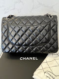 Pre Loved Chanel Double Flap Jumbo in Black Leather (excellent) **reserved**