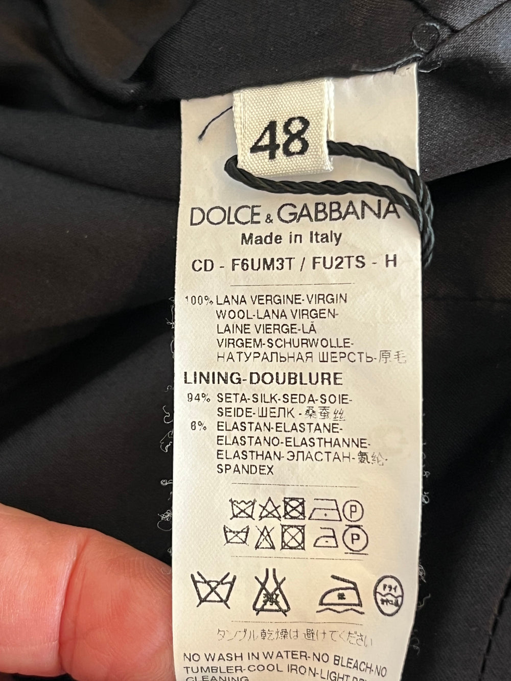 Pre Loved Dolce & Gabbana Black Wool Dress size 48 fits UK 14