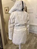 Pre Loved Canada Goose Mid Length White Padded Coat - UK XSmall (Fits uk8)