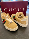 Gucci Ace Beige Suede Sneakers UK 4