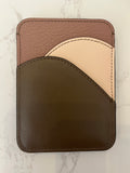 Pre Loved Chloe Walden Leather Card Holder Wallet - Pink/Brown/Nude - Five card inserts (New)