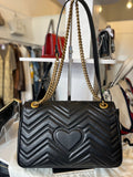 Gucci GG Large Marmont Matelasse Shoulder Bag in Black
