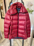 Pre Loved Belstaff Burgundy Down Filled Puffer Jacket uk8