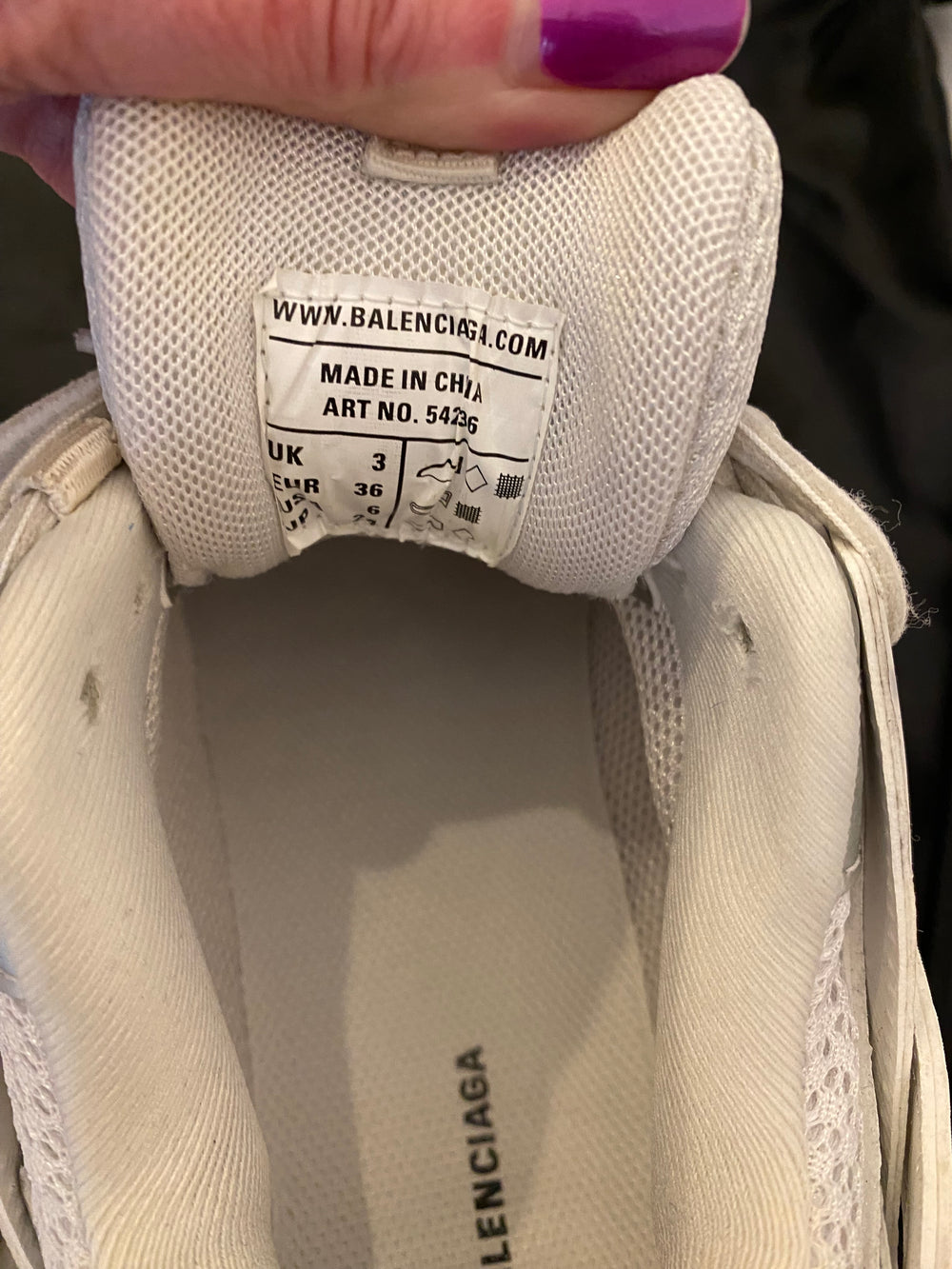 Pre Loved Balenciaga Track Sneakers in White UK 3