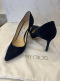 Pre Loved Jimmy Choo Navy Suede Heels UK 3.5