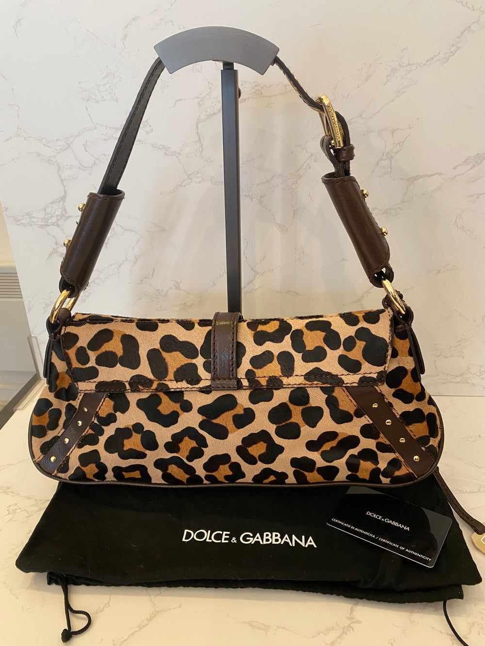 Pre Loved Vintage Dolce & Gabbana Leopard Baguette (excellent)