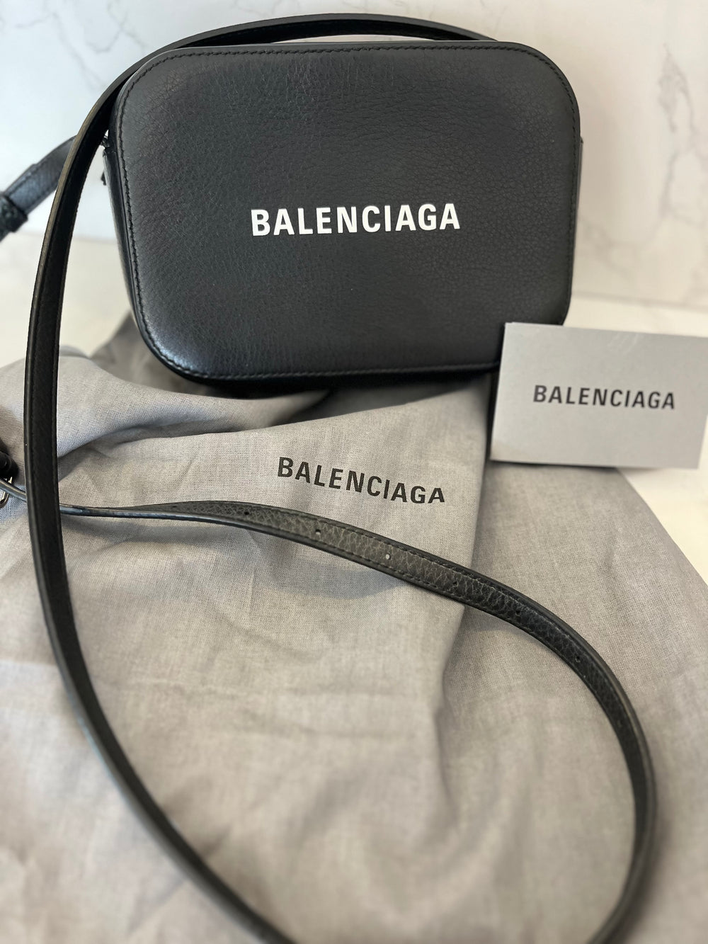 Pre Loved Balenciaga Black Camera Crossbody Bag