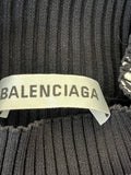 Pre Loved Balenciaga Black & White Ribbed Logo Dress size M