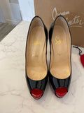 Pre Loved Christian Louboutin Hyper Prive 120 Black Patent UK5 (new)