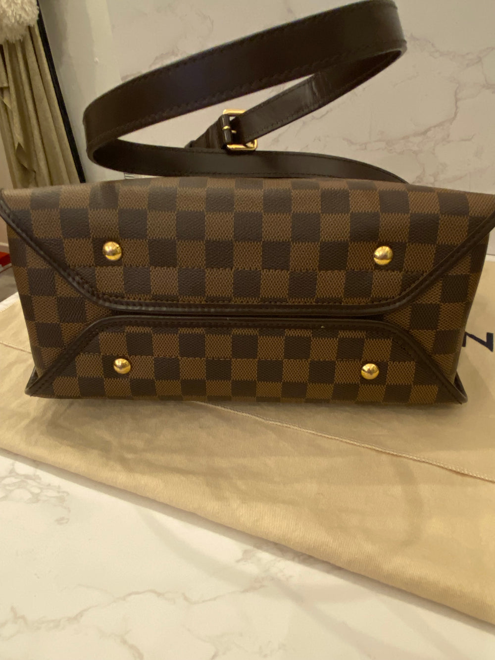Pre Loved Louis Vuitton Duomo Handbag in Damier Ebene Coated Canvas (excellent)