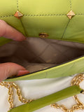 Pre Loved Michael Kors Soho  Studded Handbag in Green Leather (excellent)