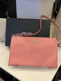 Prada Pink Saffiano Leather Pochette (reserved)