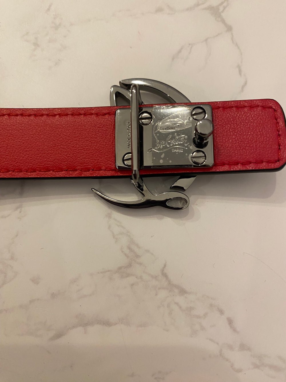 Pre Loved Christian Louboutin Black Patent Belt (new)