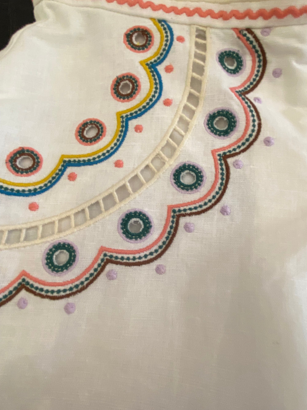 Pre Loved Zimmerman Embroidered Linen White Shorts UK6