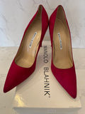Pre Loved Manolo Blahnik Pink Suede Heels UK 7.5