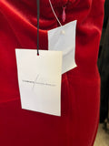 Pre Loved Amanda Wakeley Red Velvet Halter Neck Dress fits UK10-12