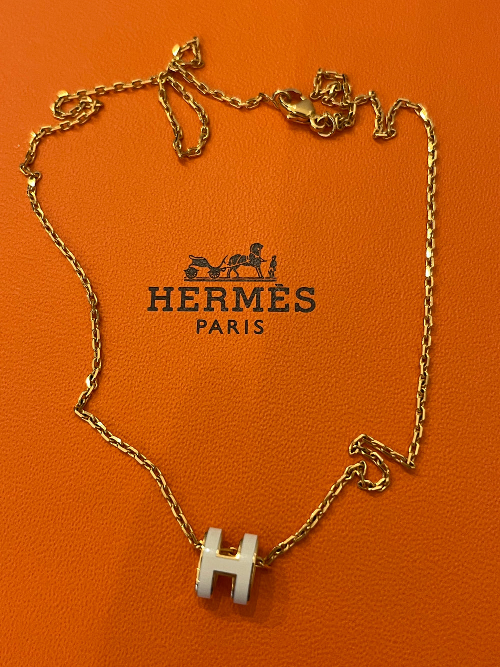 Pre Loved Hermes H-Pop Pendant in cream (excellent) relisted