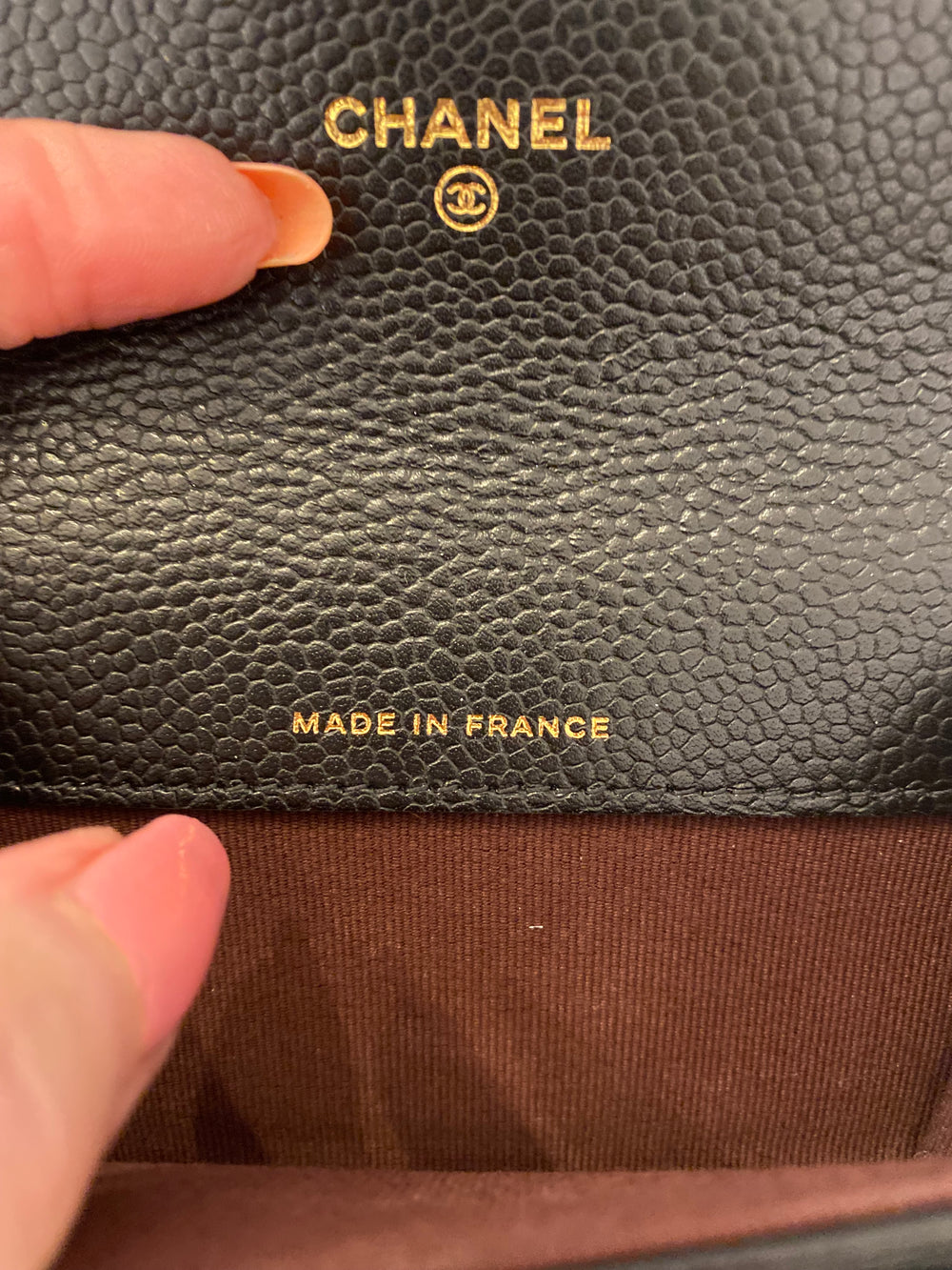 Pre Loved Chanel Classic Quilted Flap Cardholder in Black Caviar Leather (as new)