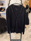 Pre Loved Valentino Black Rock Stud Cardigan Size L