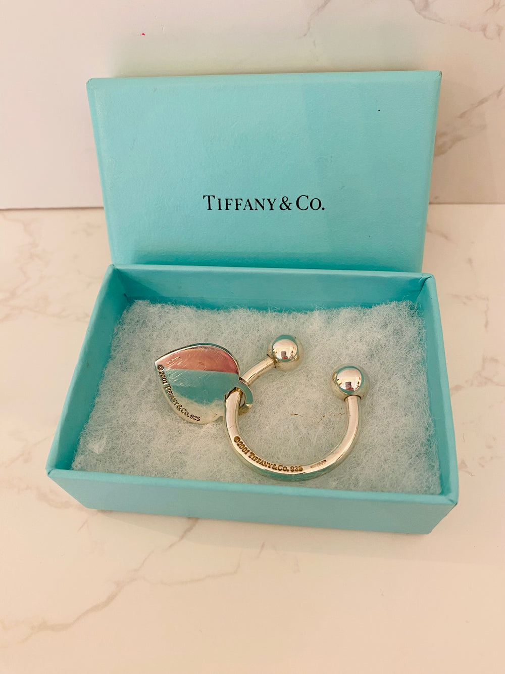 Pre Loved Tiffany & Co Heart Ball Key Ring (excellent)
