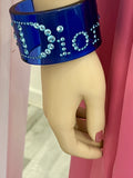 Pre Loved Dior Blue Resin & Crystal Cuff