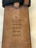 Gucci Black Leather GG Belt 95cm