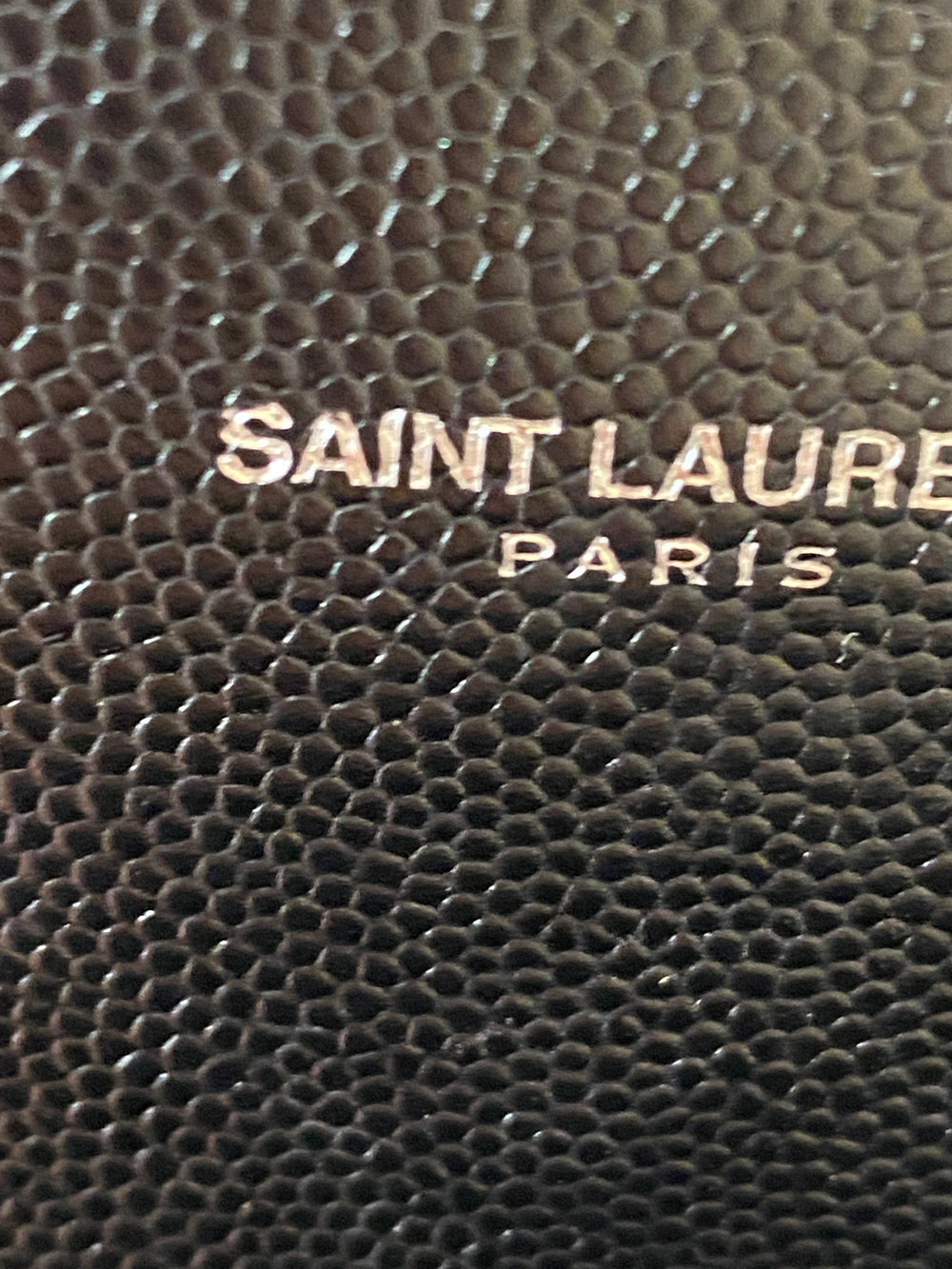 Pre Loved Yves Saint Laurent Black Leather Chevron Envelope Bag - Excellent