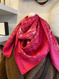 Hermes Pink Cheval de Charactere 90 Silk Scarf