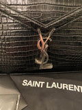 Yves Saint Laurent Cassandra Embossed Black Leather Bag (As New)