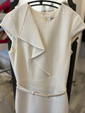 Max Mara Cream Wool Dress with Leather Belt UK8