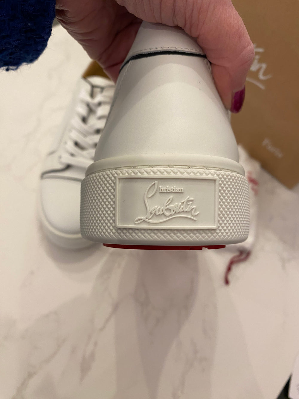 Pre Loved Christian Louboutin White Vierissima Sneakers UK 6 (new)
