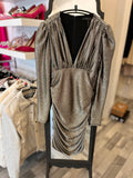 BCBG Maxazria Gold Ruched Dress Size S