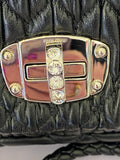 Pre Loved Miu Miu Black Crystal Matelasse Shoulder/Cross Body/Clutch Bag (new)
