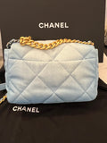 Pre Loved Chanel 19 in Quilted Ombré Blue Denim (new)