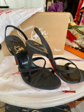 Pre Loved Christian Louboutin Emilie black glitter sandals. UK 7 (New)