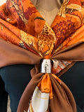 Pre Loved Hermes Horseshoe Palladium Scarf Ring (new)