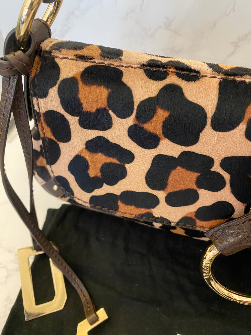 Pre Loved Vintage Dolce & Gabbana Leopard Baguette (excellent)