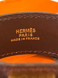 Hermes Artemis Cuff in Brown Leather with Gold Tone Hardware