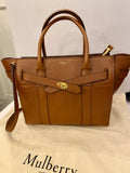 Pre Loved Mulberry Small Zipped Bayswater in Classic Grain Oak Leather