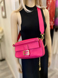 Pre Loved Fendi Baguette in Cerise Nappa Embossed Leather