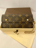 Louis Vuitton Vintage Monogram Accordeon Wallet with Gold Chain Wristlet (excellent)