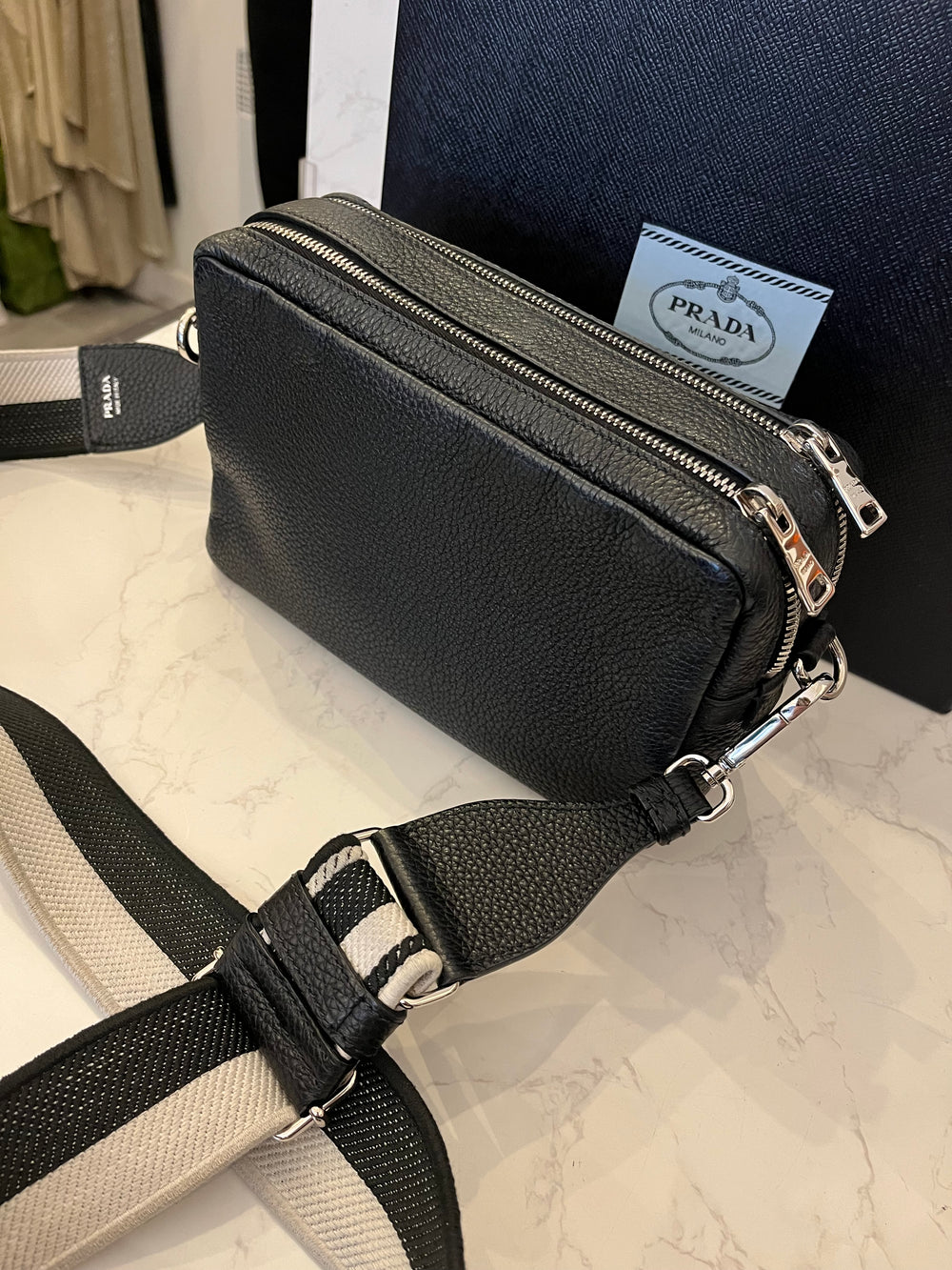 Pre Loved Prada Crossbody in Black with 2 Straps (excellent)