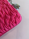 Pre Loved Miu Miu Pink Cotton Crystal Shoulder /Clutch Bag