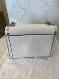 Pre Loved Michael Kors Whitney Handbag in White Leather with Silver Studs (excellent)