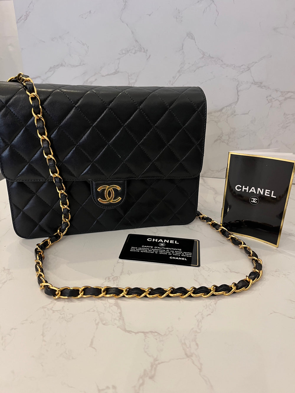 Pre Loved Chanel Vintage Classic Lambskin Flap Bag 22ct Gold Plated Hardware **reserved AMM**