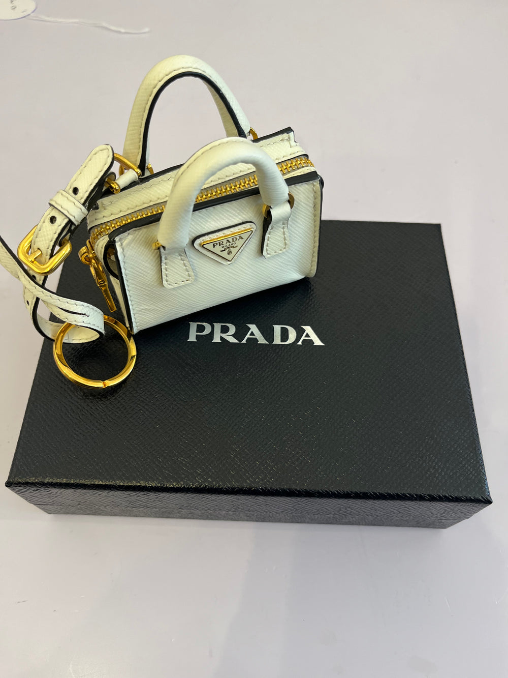 Pre Loved Prada Leather Bag Charm (excellent)