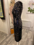 Pre Loved Alex Perry Black Sequin Dress uk8