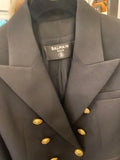 Pre Loved Balmain Black Wool Jacket Size 40 Fits UK 10/12