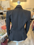 Pre Loved Balmain Double Breasted Black Wool Blazer size 36 fits UK 8 (excellent)